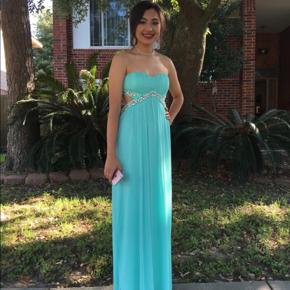 Long Aqua Formal/Prom dress
